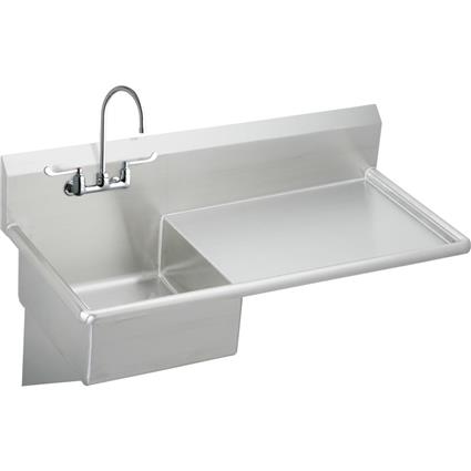 SS 49.5"x24"x10 Wall Hung Srvce Sink Kit