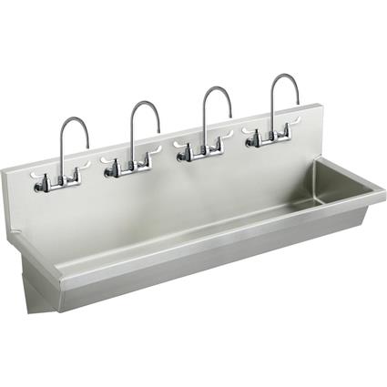 SS 96"x20"x8"Wall Hand Wash Sink Kit
