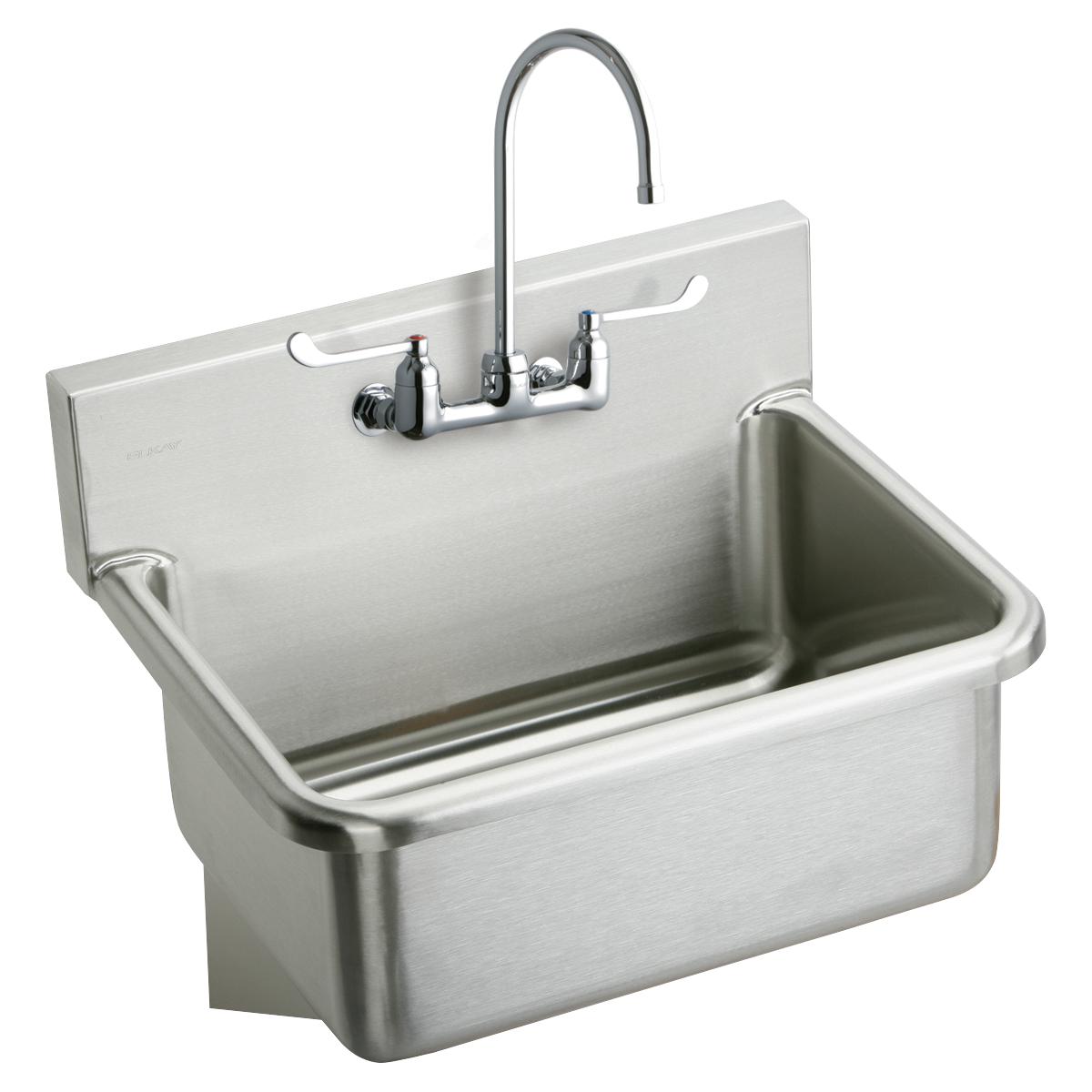 Elkay SS 31" x 19.5" x 101/2", Wall Hung Single Bowl Hand Wash Sink Kit