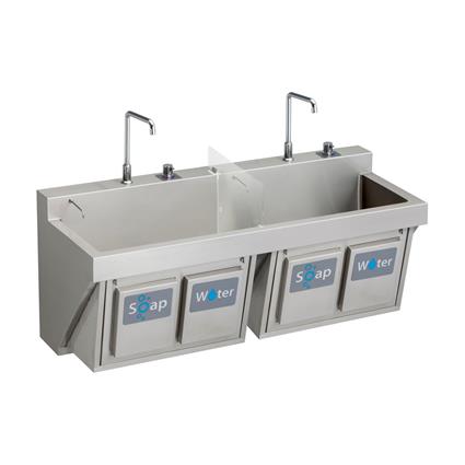 SS 60"x23"x26"Wall Dble Surgeon Sink Kit