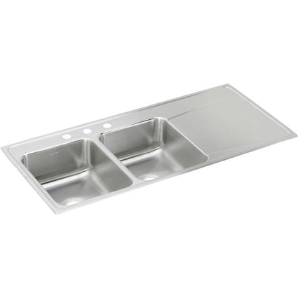 SS 48x22x7.6 Dbl Drop-in Sink
