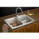 SS 33x22x10 Dbl Bowl Drop-in Sink