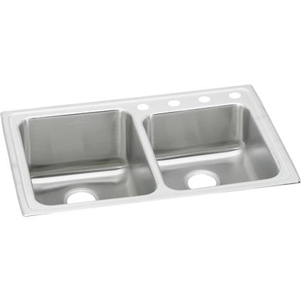 SS 33x22x10 Dbl Bowl Drop-in Sink