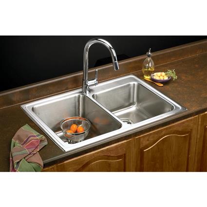 SS 33x22x10 Dbl Bowl Drop-in Sink