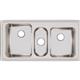 SS 43x22x10 Triple Bowl Drop-in Sink
