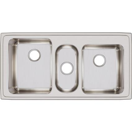 SS 43x22x10 Triple Bowl Drop-in Sink