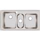 SS 43x22x10 Triple Bowl Drop-in Sink