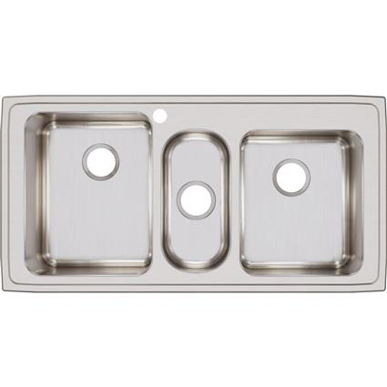 SS 43x22x10 Triple Bowl Drop-in Sink