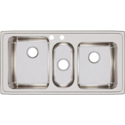 SS 43x22x10 Triple Bowl Drop-in Sink