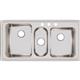 SS 43x22x10 Triple Bowl Drop-in Sink