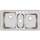 SS 43x22x10 Triple Bowl Drop-in Sink