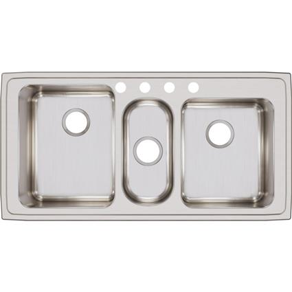 SS 43x22x10 Triple Bowl Drop-in Sink