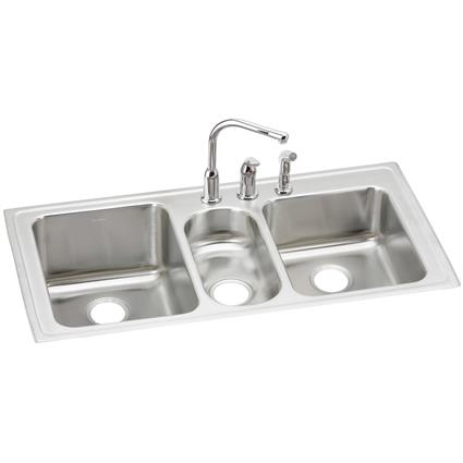 SS 43x22x10 Triple Drop-in Sink Kit
