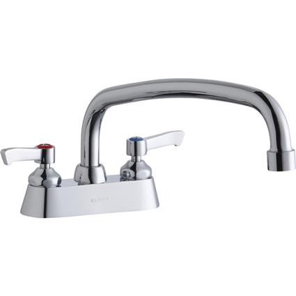 Faucet w/12" Arc Tube Spout 2" Handles