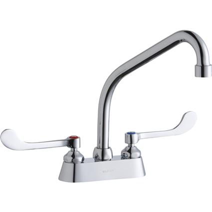 Faucet w/8" Arc Spout 6" Handles Chrome