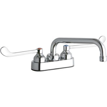 Faucet 8" Tube Spout 6" Handles Chrome