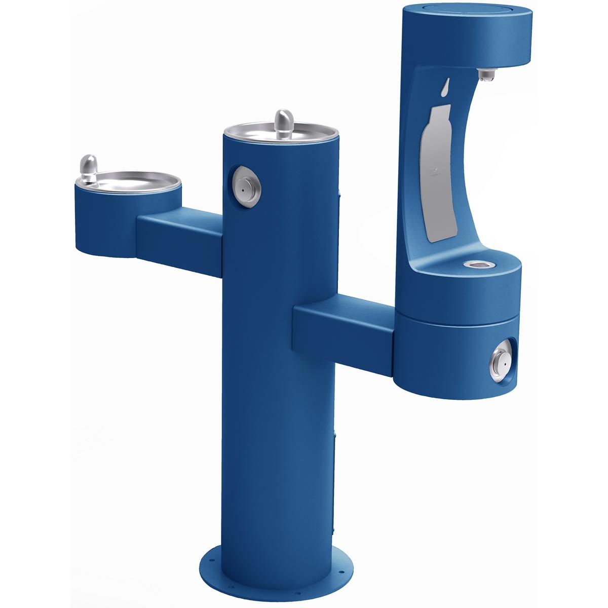 Elkay Outdoor EZH2O Bottle Filling Station TriLevel FR NonFiltered Blue