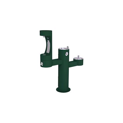 Elkay Outdoor ezH2O Bottle Filling Station Tri-Level Pedestal, Non-Filtered Non-Refrigerated FR Evergreen