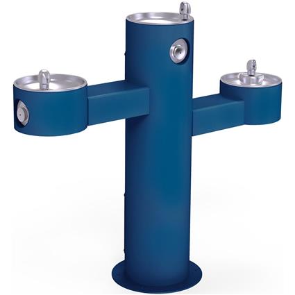 Outdoor Fountain Tri-Level Pedestal Blue