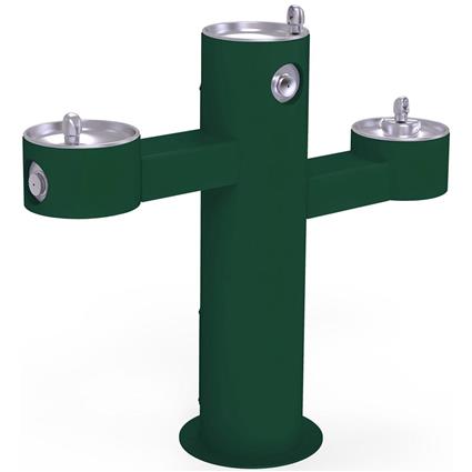 Outdoor Ftn Tri-Level Pedestal Evergreen