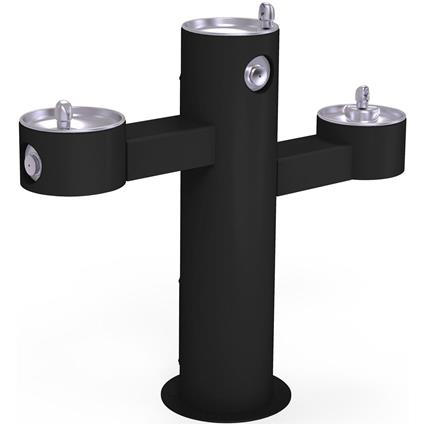 Outdoor Fountain Tri-Level Pedestal BLK