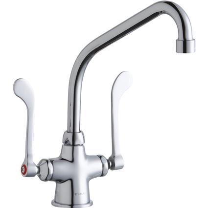 1 Hole Faucet 8" Arc Spout 6" Handles CR