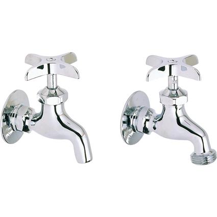 Single Hole Wall Faucet w/1 pair CR