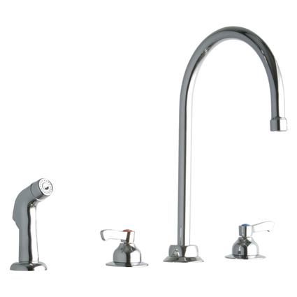 Faucet w/8" Gneck Spout Side Spray CR