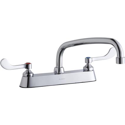 Faucet 10" Arc Tube Spout 4" Handles CR