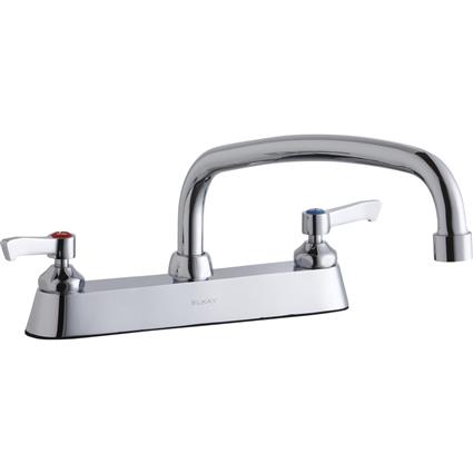 Faucet 12" Arc Tube Spout 2" Handles CR