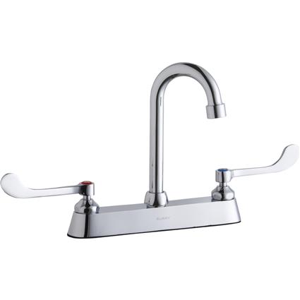 Faucet 4" Gneck Spout 6" Handles Chrome