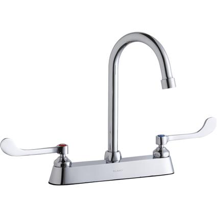 Faucet 5" Gneck Spout 6" Handles Chrome