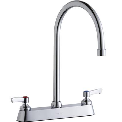 Faucet 8" Gneck Spout 2" Handles Chrome
