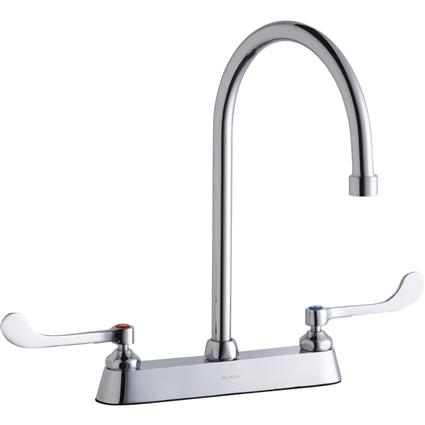 Faucet 8" Gneck Spout 6" Handles Chrome