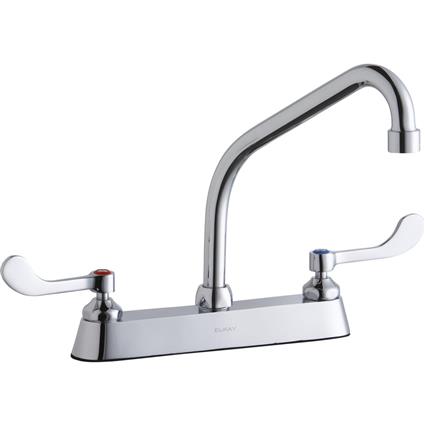 Faucet w/8" Arc Spout 4" Handles Chrome