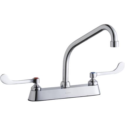 Faucet w/8" Arc Spout 6" Handles Chrome