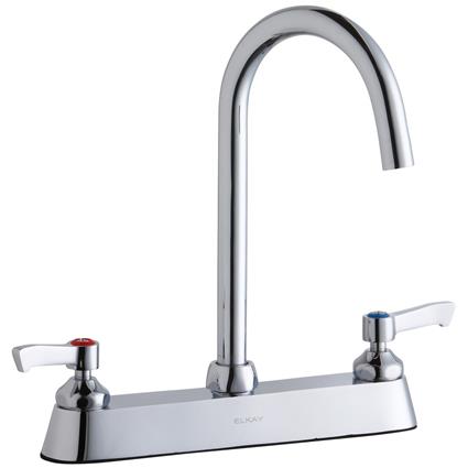 Faucet w/5" Gneck Spout 2" Handles CR