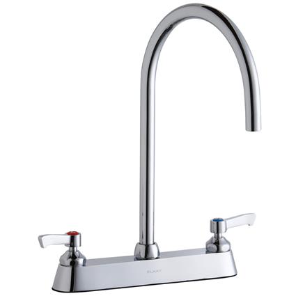 Faucet w/8" Gneck Spout 2" Handles CR