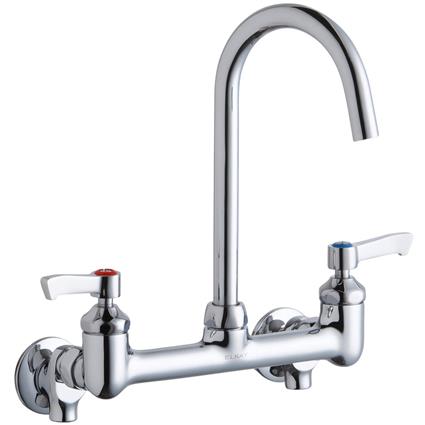 Faucet 5" Gneck Spt 2" Hndl Inlet+Stop