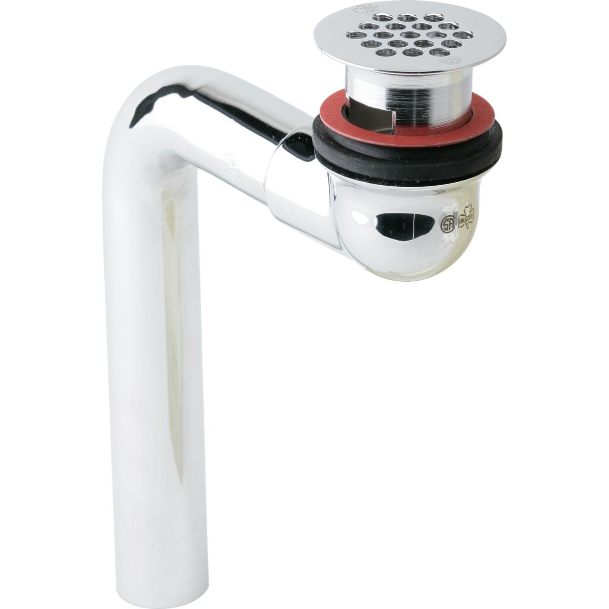 Drain Fitting Chrome Plated Brass Drain Outlet Fitting Grid + Elbow