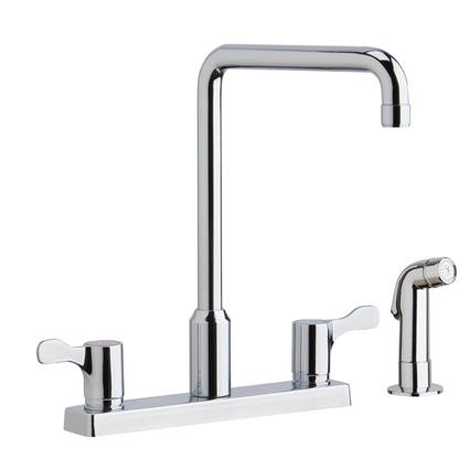 Faucet with Arc Spout Side Spray CR