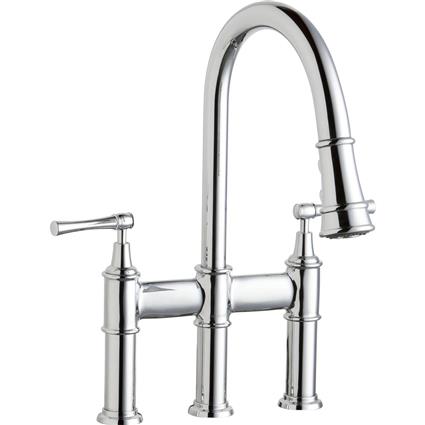 3 Hole Bridge Faucet Pull-down Spray CR
