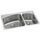 SS 33 x 22 x 9  Dbl Bowl Dual Mt Sink+PD