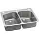 SS 33 x 22 x 9 Dbl Bowl Dual Mt Sink+PD