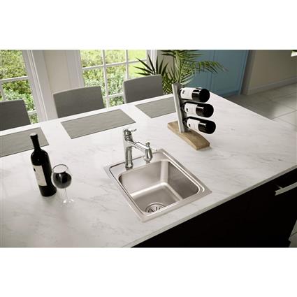SS 15x17.5x7.6 Single Drop-in Sink