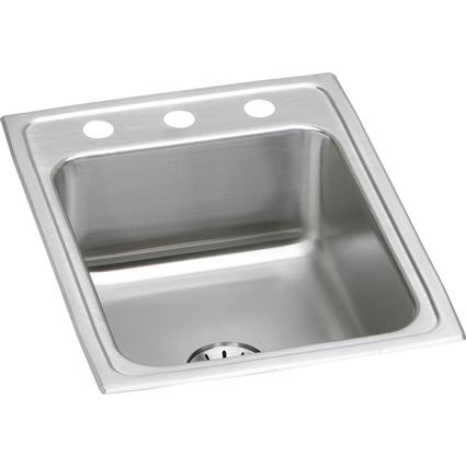 SS 17x22x7.6 Single Drop-in Sink w PD