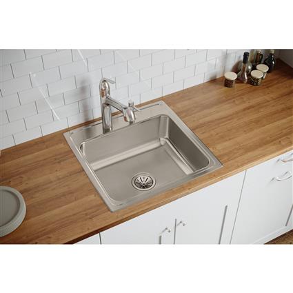 SS 22x22x7.6 Single Bowl Drop-in Sink