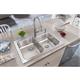 SS 33x22x7.8 Dbl Bowl Drop-in Sink