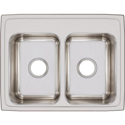 SS 25x19.5x7.6 Dbl Bowl Drop-in Sink