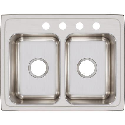 SS 25x19.5x7.6 Dbl Bowl Drop-in Sink